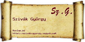 Szivák György névjegykártya