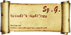 Szivák György névjegykártya